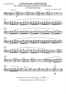 Peccadilles importunes: No.3 Profiter de ce qu'il a des cors aux pieds pour lui prendre son cerceau – trombone (or baritone) by Erik Satie