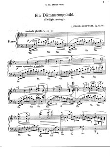 Vier Stücke für Klavier, Op.14: Nr.1 Ein Dämmerungsbild by Leopold Godowsky