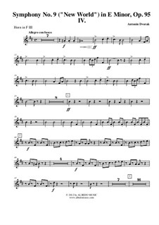 Teil IV: Horn in F 3 (transposed part) by Antonín Dvořák