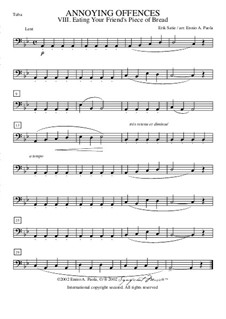 Peccadilles importunes: No.2 Lui manger sa tartine – tuba part by Erik Satie