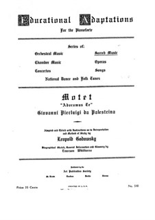 Adoramus te Christe: Klavierauszug by Giovanni da Palestrina