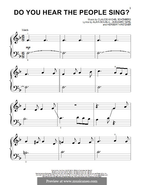 Do You Hear the People Sing: Für Klavier by Claude-Michel Schönberg