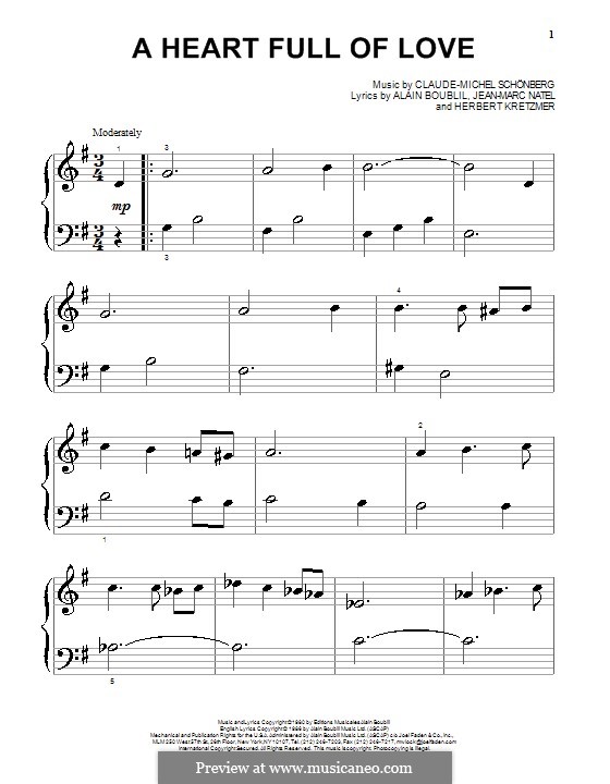 A Heart Full of Love: Für Klavier by Claude-Michel Schönberg