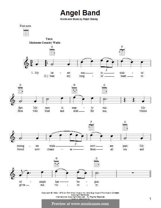 Angel Band (The Stanley Brothers): Für Ukulele by Ralph Stanley