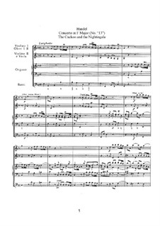 Konzert Nr.1 in F-Dur, HWV 295: Partitur by Georg Friedrich Händel