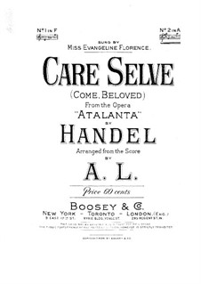 Atalanta, HWV 35: Care Selve, for Voice and Piano by Georg Friedrich Händel