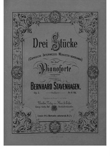 Drei Stücke für Klavier, Op.5: Vollsammlung by Bernhard Stavenhagen