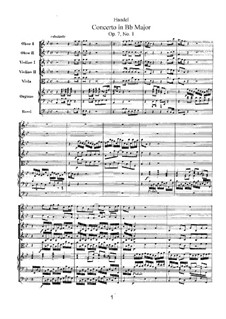 Konzert Nr.1 in B-Dur, HWV 306: Vollpartitur by Georg Friedrich Händel