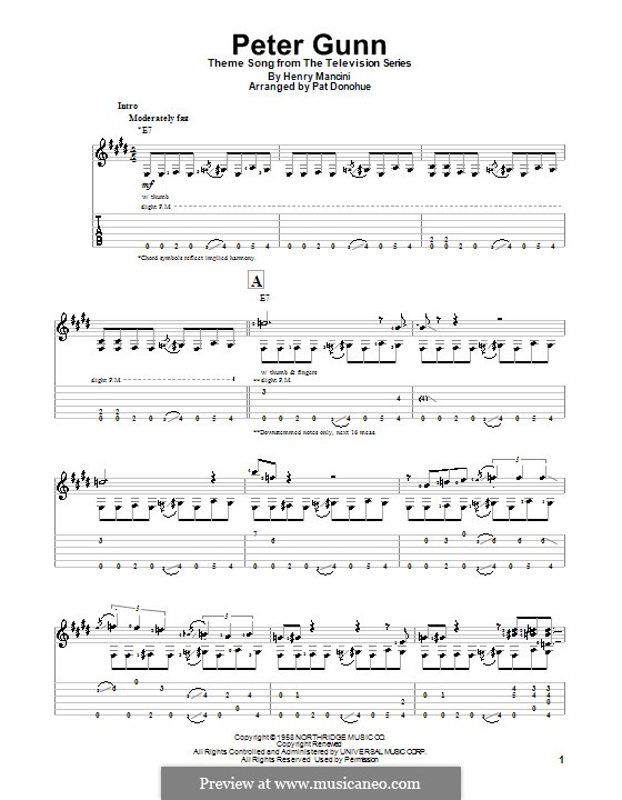 Peter Gunn: Für Gitarre mit Tab by Henry Mancini
