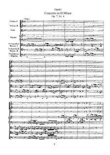 Konzert Nr.4 in d-Moll, HWV 309: Partitur by Georg Friedrich Händel