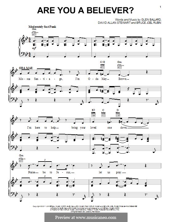 Are You a Believer?: Für Stimme und Klavier (oder Gitarre) by David A. Stewart, Glen Ballard