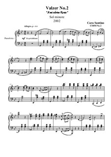 Valzer No.2 in sol minore for piano, CS058 No.2: Valzer No.2 in sol minore for piano by Santino Cara