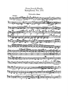 Sinfonie Nr.101 in D-Dur 'Die Uhr', Hob.I/101: Cello- und Kontrabassstimme by Joseph Haydn