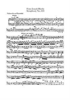 Sinfonie Nr.103 in Es-Dur 'Paukenwirbel', Hob.I/103: Cello- und Kontrabassstimme by Joseph Haydn