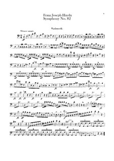 Sinfonie Nr.82 in C-Dur 'Der Bär', Hob.I/82: Cellostimme by Joseph Haydn