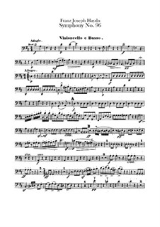 Sinfonie Nr.96 in D-Dur 'Das Wunder', Hob.I/96: Cello- und Kontrabassstimmen by Joseph Haydn