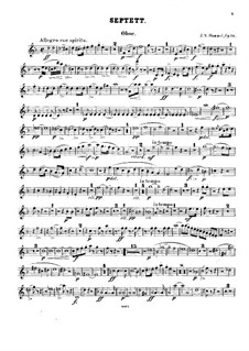 Septett Nr.1 in d-Moll, Op.74: Oboenstimme by Johann Nepomuk Hummel