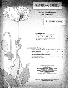 Hänsel und Gretel: Sandmännchen, für Cello (oder Violine) und Klavier by Engelbert Humperdinck