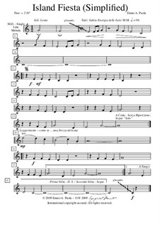 Island Fiesta: Right hand piano part (Simplified) by Ennio Paola