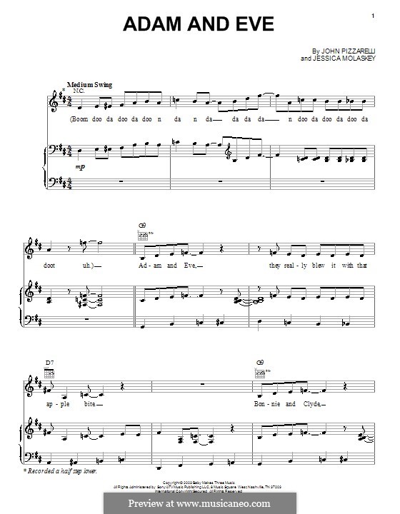 Adam and Eve: Für Stimme und Klavier (oder Gitarre) by Jessica Molaskey