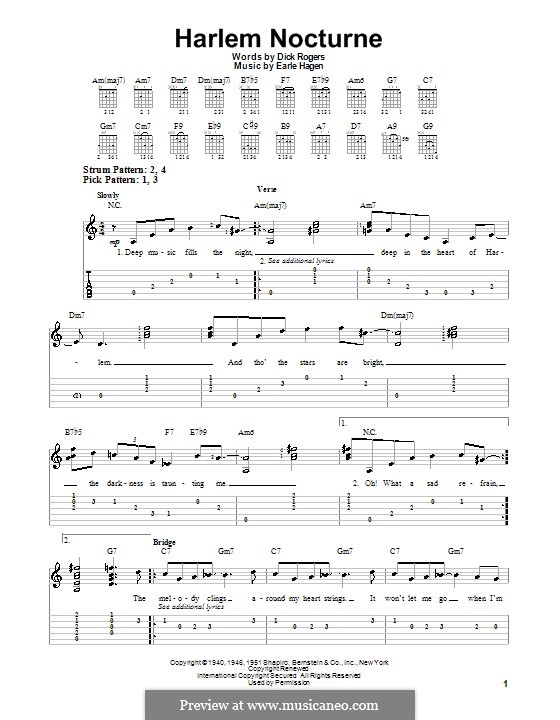 Harlem Nocturne (Duke Ellington): Für Gitarre mit Tabulatur by Earle Hagen