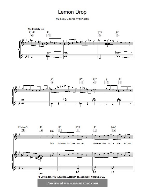 Lemon Drop: Für Stimme und Klavier (oder Gitarre) by George Wallington