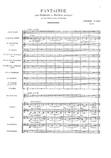 Fantasie über populäre französische Themen, Op.31: Vollpartitur by Vincent d' Indy