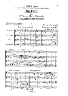 Streichquartett Nr.1 in D-Dur, Op.35: Vollpartitur by Vincent d' Indy