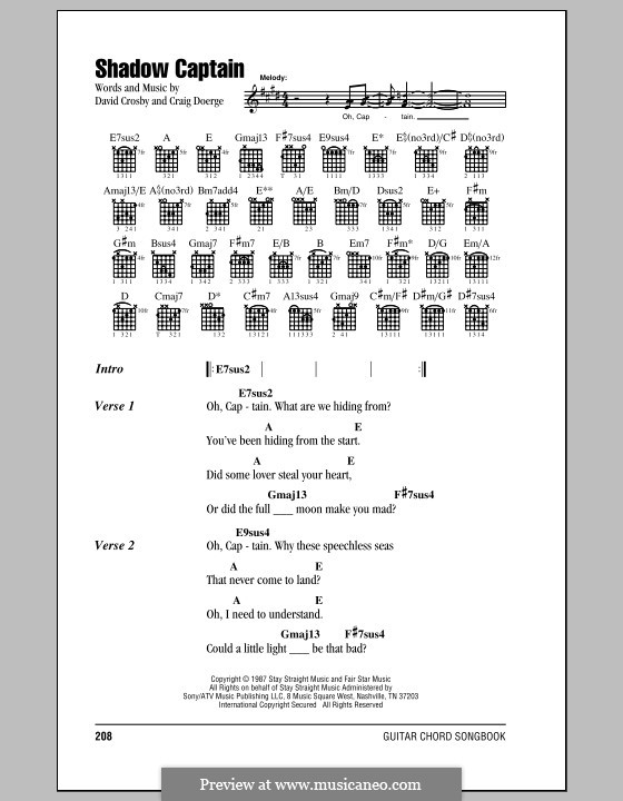 Shadow Captain (Crosby, Stills & Nash): Text und Akkorde by Craig Doerge, David Crosby