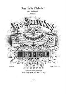 In's Stammbuch, Op.26: In's Stammbuch by Friedrich Gernsheim