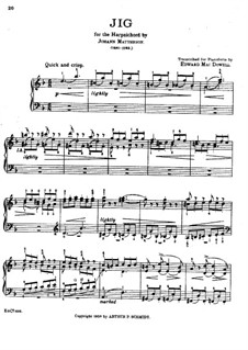 Gigue in d-Moll : Für Klavier by Johann Mattheson