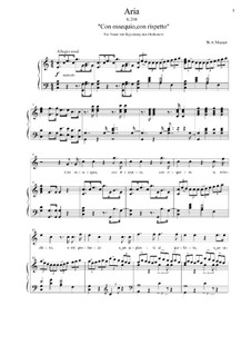 Con ossequio, con rispetto, K.210: Klavierauszug mit Singstimmen by Wolfgang Amadeus Mozart