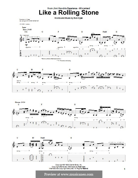 Like a Rolling Stone: Für Gitarre mit Tab by Bob Dylan