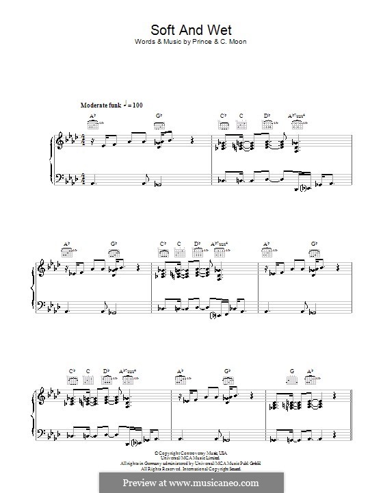 Soft and Wet: Für Stimme und Klavier (oder Gitarre) by Prince