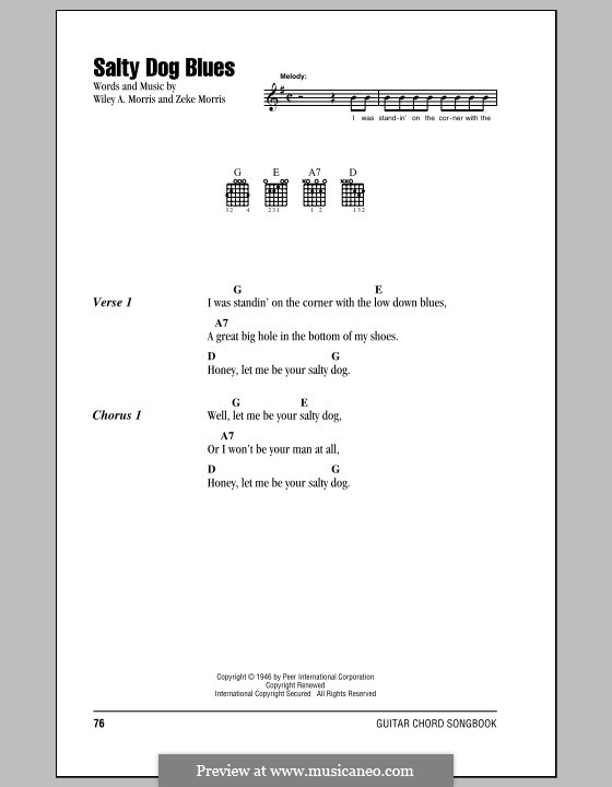 Salty Dog Blues (Flatt & Scruggs): Texte und Akkorde by Wiley A. Morris, Zeke Morris