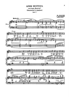 Werther: O Nature, pleine de grâce, for voice and piano by Jules Massenet