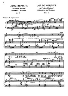 Werther: Un autre est son epoux, for voice and piano by Jules Massenet