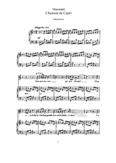 Chanson de Capri: Klavierauszug mit Singstimmen by Jules Massenet