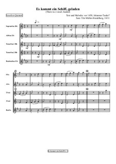 Es kommt ein Schiff geladen: Für vier Saxofone by folklore