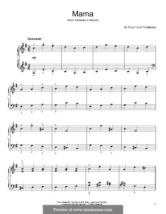No.4 Mama: Für Klavier by Pjotr Tschaikowski