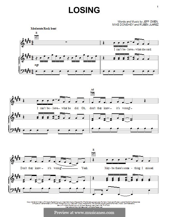 Losing (Jeff Owen): Für Stimme und Klavier (oder Gitarre) by Michael Donehey, Ruben Juarez