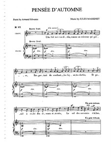 Pensée d'automne: Für Mittelstimme und Klavier by Jules Massenet