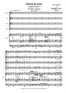 Glory in Heaven (Christmas Jubilation) for SATB and strings, or organ: For SATB and organ, CS213b by Santino Cara