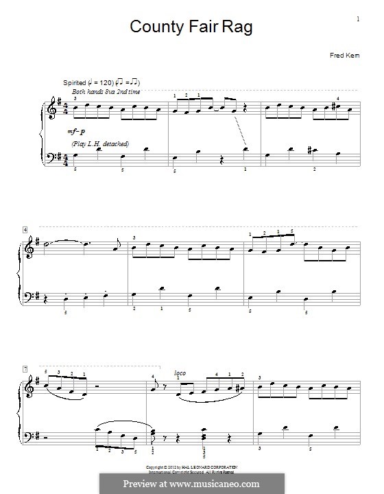 County Fair Rag: Für Klavier by Fred Kern