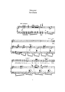 Sevillana: Für hohe Stimme und Klavier by Jules Massenet