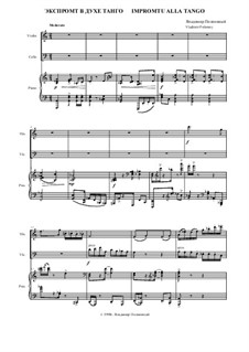 Impromtu Alla Tango for violin, cello & piano: Vollpartitur by Vladimir Polionny