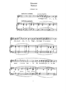Stances: Für hohe Stimme und Klavier by Jules Massenet