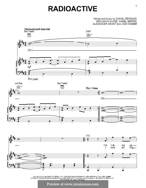 Vocal version: Für Stimme und Klavier (oder Gitarre) by Alexander Grant, Benjamin McKee, Daniel Reynolds, Daniel Sermon, Josh Mosser