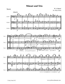 Minuet and Trio: Arrangement for three intermediate cellos (cello trio) by Wolfgang Amadeus Mozart