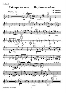 Haytarma-makam for Quartet: Violinstimme II by Nazim Amedov